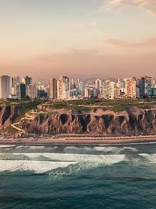 The Lima skyline above the cliffs of Miraflores